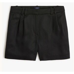 NWT J Crew Refined Twill Pleated Shorts BLACK Pockets, $69 Summer Sz 16